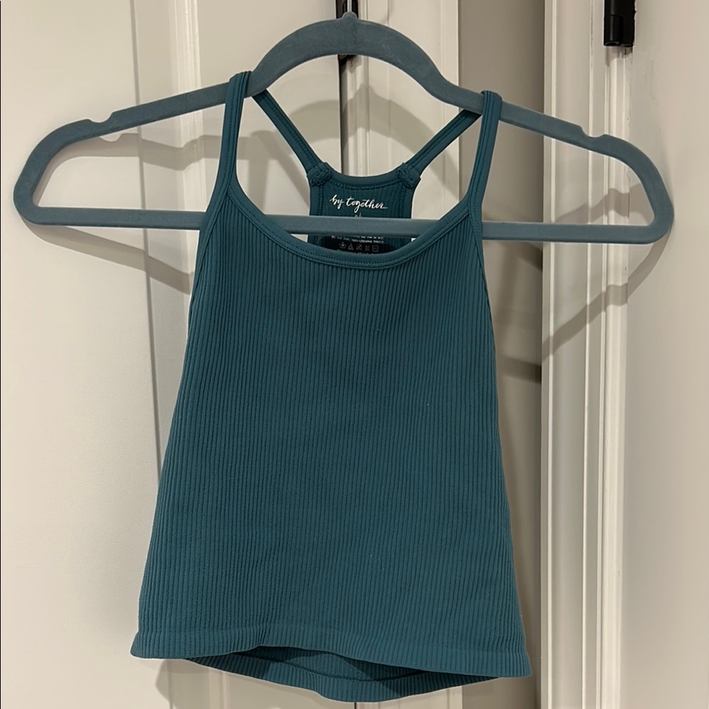 By Together Teal Ribbed Women's Top